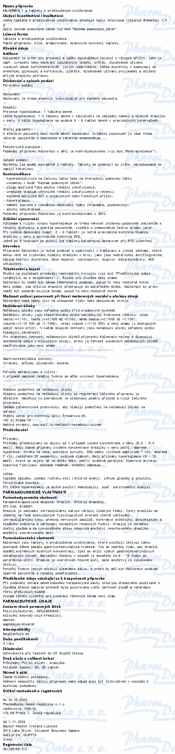 Kalnormin 1g tbl.pro.90