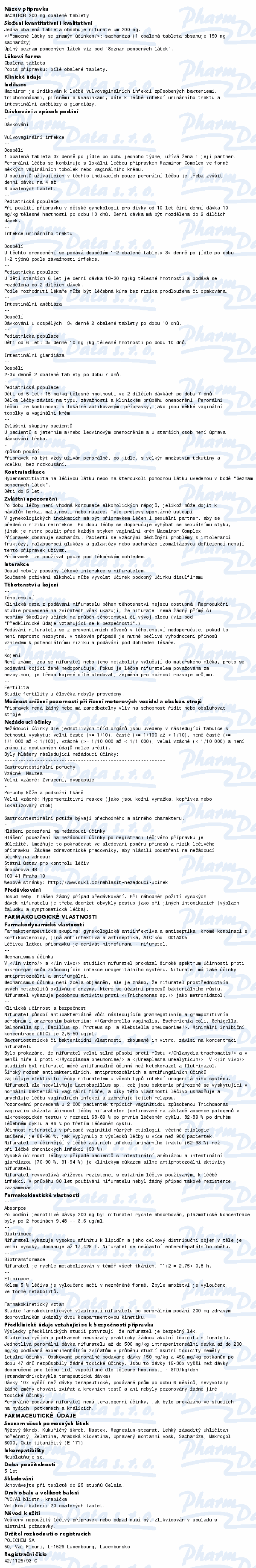 Macmiror 200mg tbl.obd.20