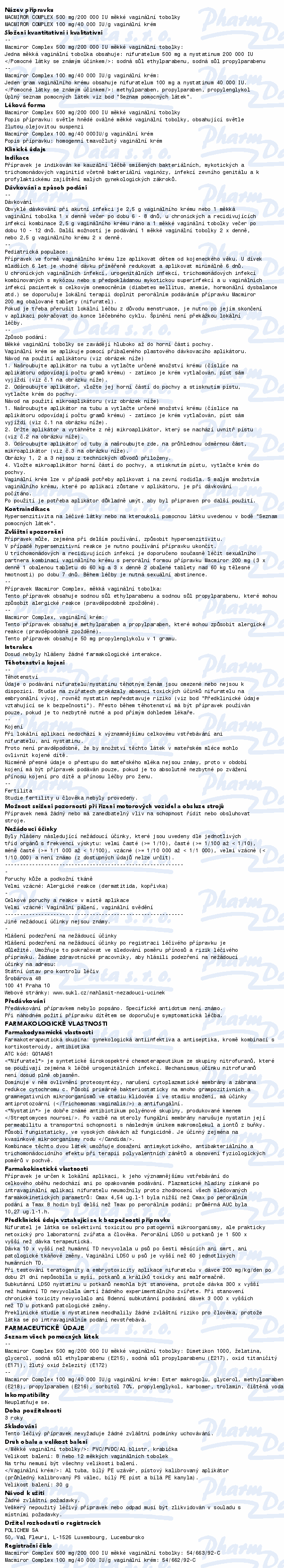 Macmiror Complex 500mg/200000IU vag.cps.mol.8
