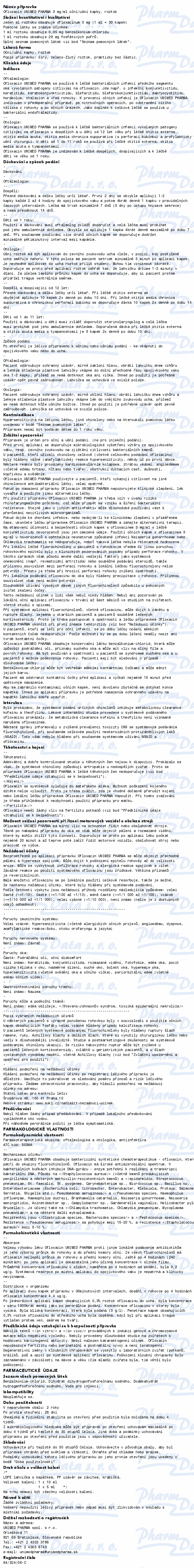 Ofloxacin 0.3% Unimed Pharma oph.gtt.sol.30mg/10ml